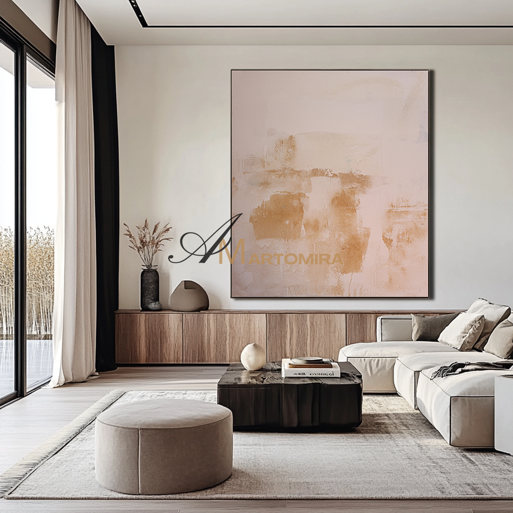 Wabi Sabi Art | Brown Abstract Art | Abstract Minimalist Art | Abstract Wall Art For Living Room #DF054