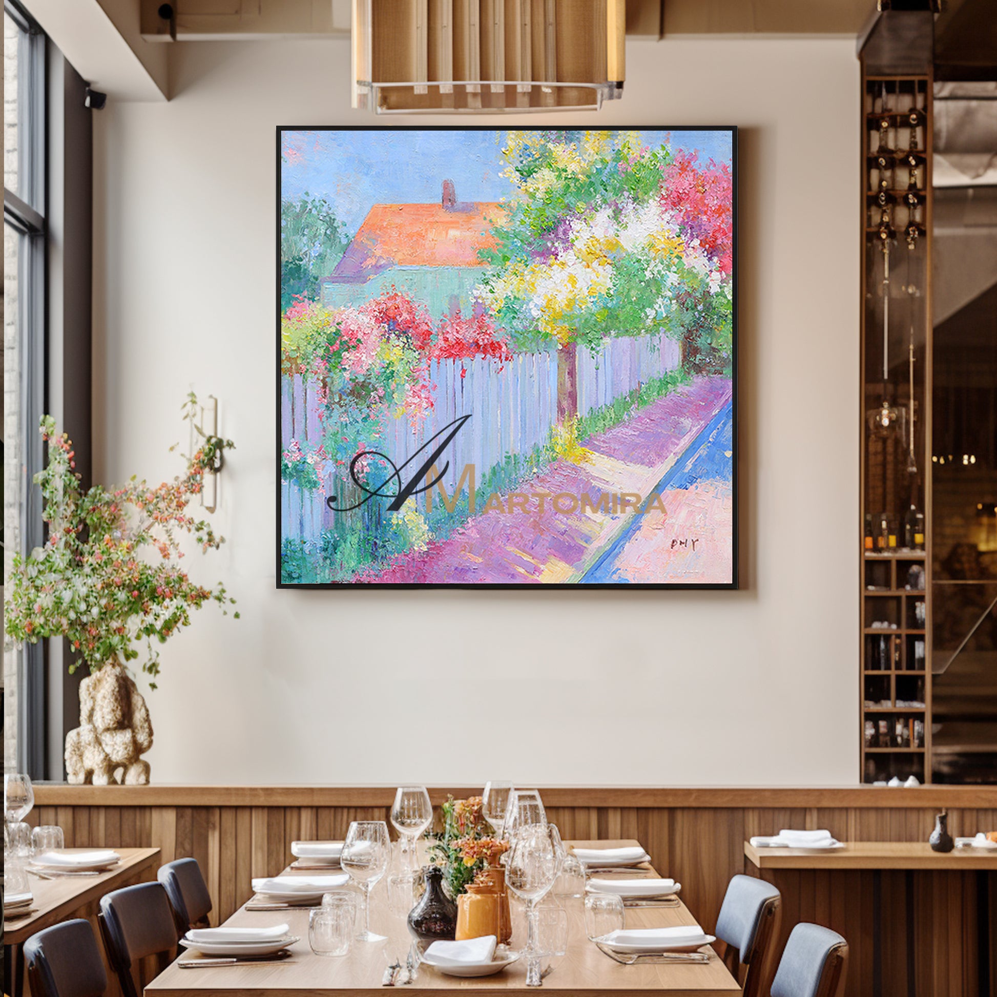 Landscape Wall Art | Garden Wall Art | Colorful Flower Wall Art | Large Painting For Living Room  #DF022