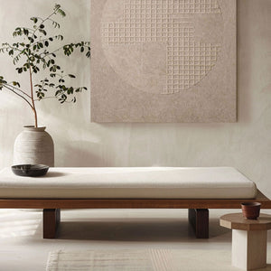 Minimalist Neutral Beige Geometric Textured Wall Art Modern Abstract Grid Circle Relief Artwork Wabi-Sabi Style Elegant Subtle Tonal Decor for Office Living Room Bedroom Dining Room Hallway