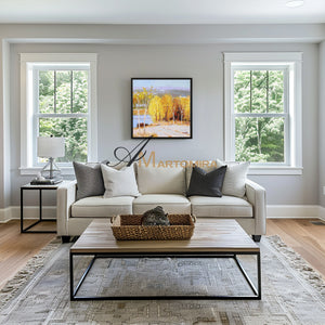 Landscape Wall Art Canvas | Autumn Painting | Tree Painting | Paintings For Living Room #DF023