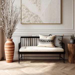 Minimalist Abstract Textured Geometric Wall Art, Neutral Beige White Light Grey Wall Decor with Asymmetrical 3D Relief Circles & Lines, Modern Wabi Sabi Wall Art for Living Room Bedroom Office Dining Room Hallway