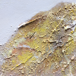 Abstract Landscape Art | Blue And Gold Wall Art | Mountains Painting | Paintings For Living Room #DF014