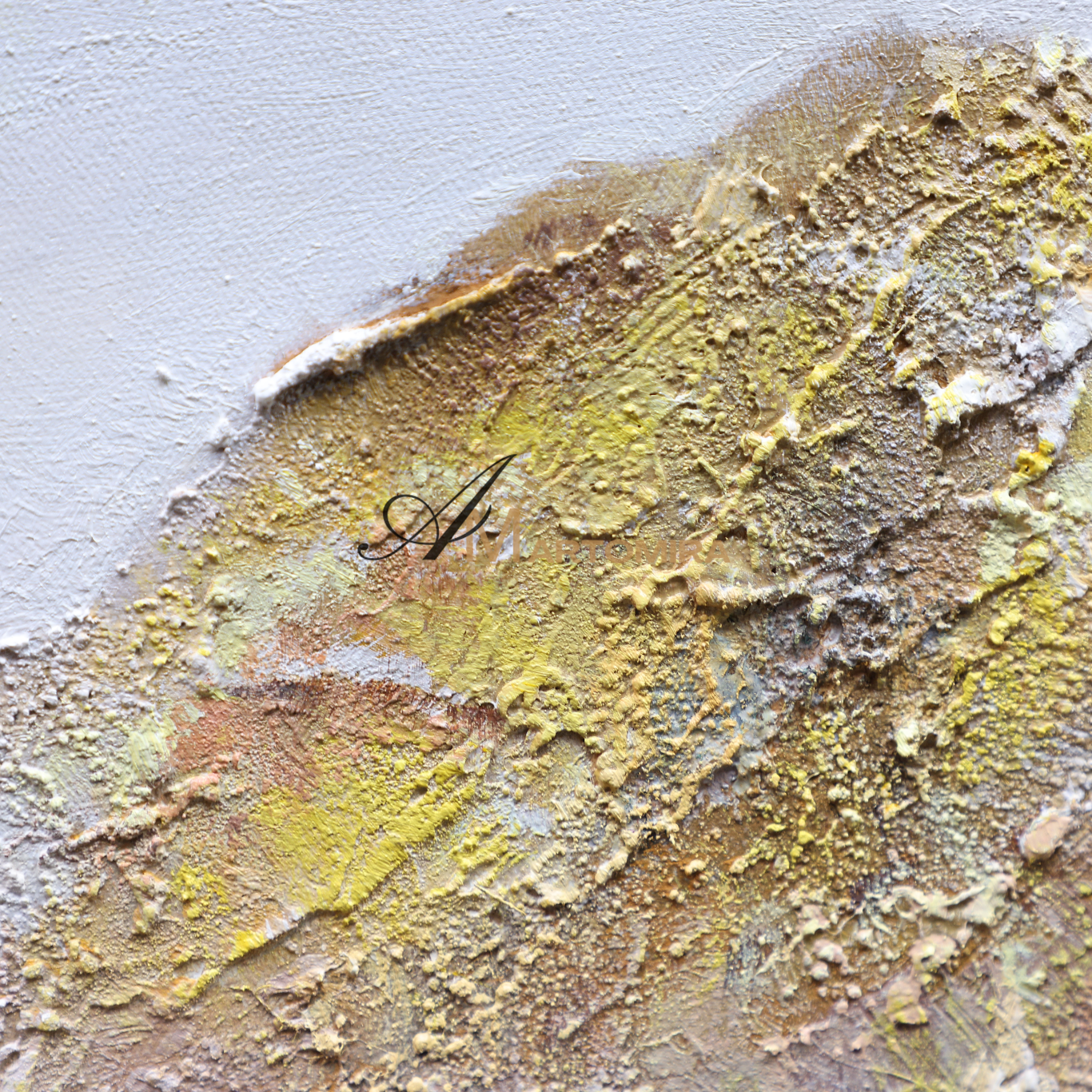 Abstract Landscape Art | Blue And Gold Wall Art | Mountains Painting | Paintings For Living Room #DF014