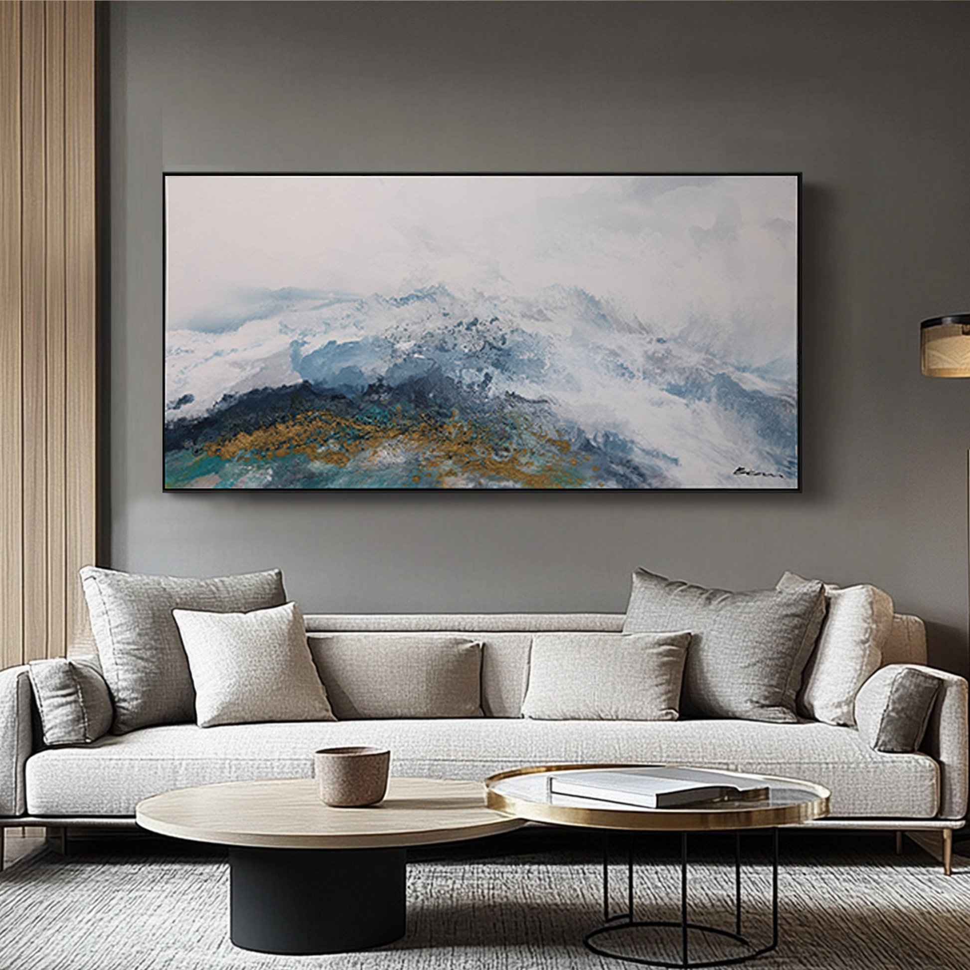 Landscape Wall Art | Abstract Painting Mountains | Abstract Landscape Art | Canvas Painting Wall Decor #DF055