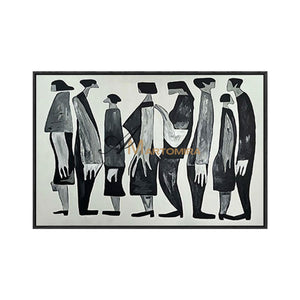 Contemporary Wall Art Decor | Black And White Wall Art | Abstract People Painting | Picasso Style Paintings #MF006