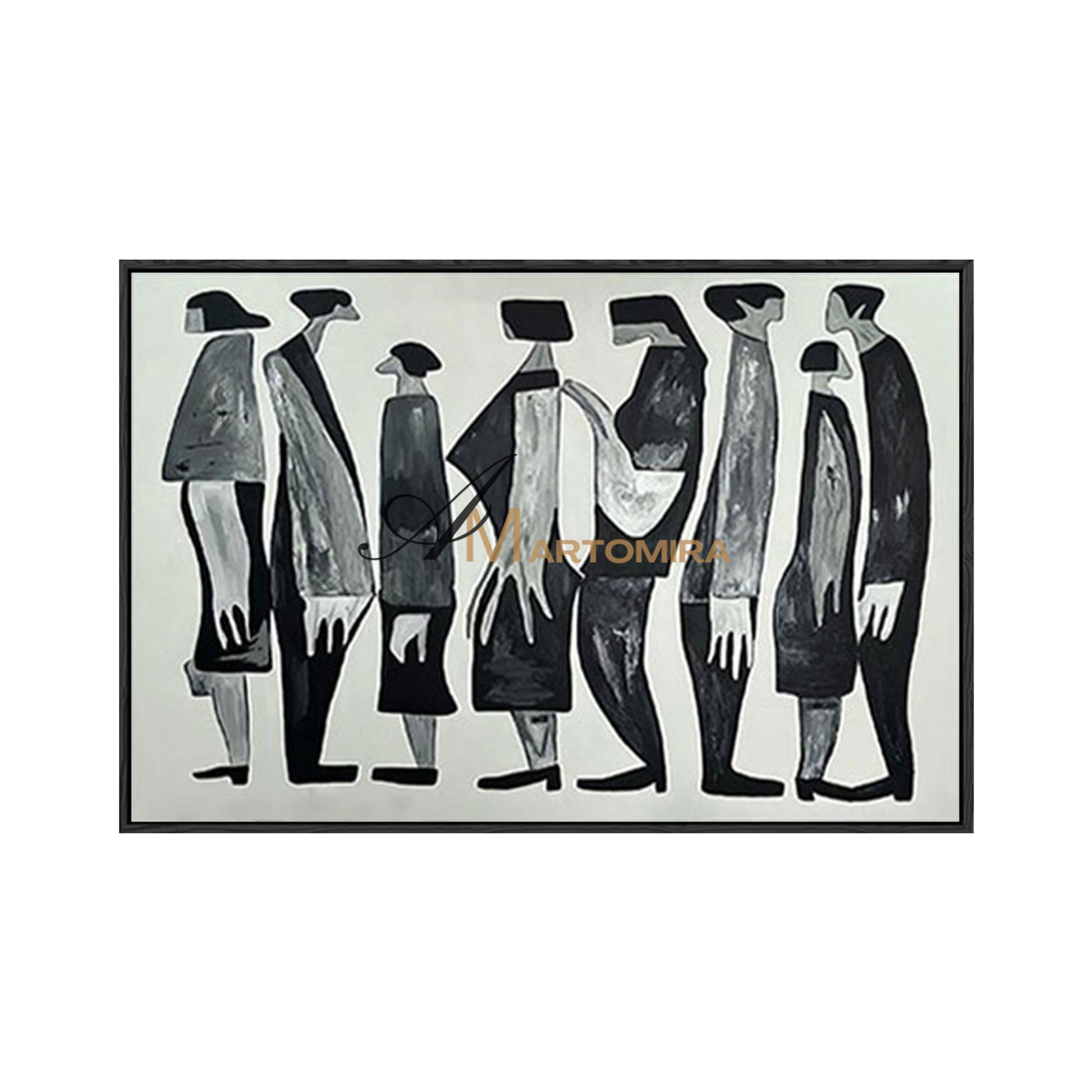 Contemporary Wall Art Decor | Black And White Wall Art | Abstract People Painting | Picasso Style Paintings #MF006