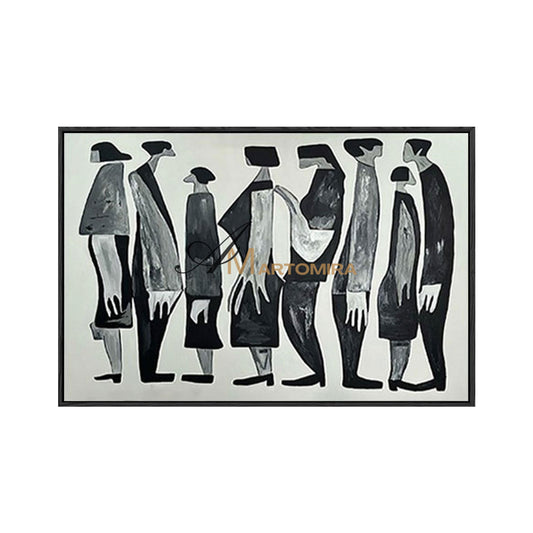 Contemporary Wall Art Decor | Black And White Wall Art | Abstract People Painting | Picasso Style Paintings #MF006