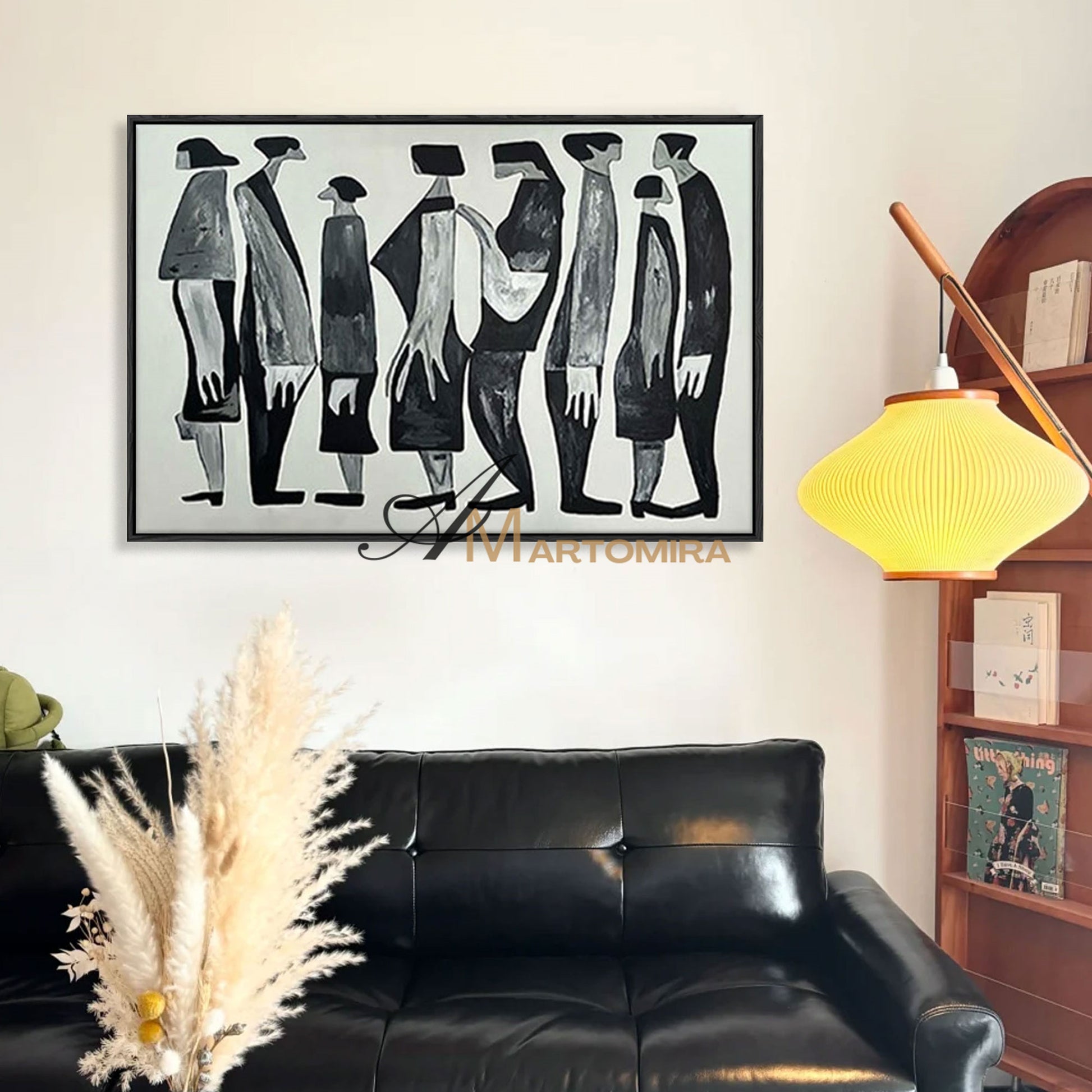 Contemporary Wall Art Decor | Black And White Wall Art | Abstract People Painting | Picasso Style Paintings #MF006
