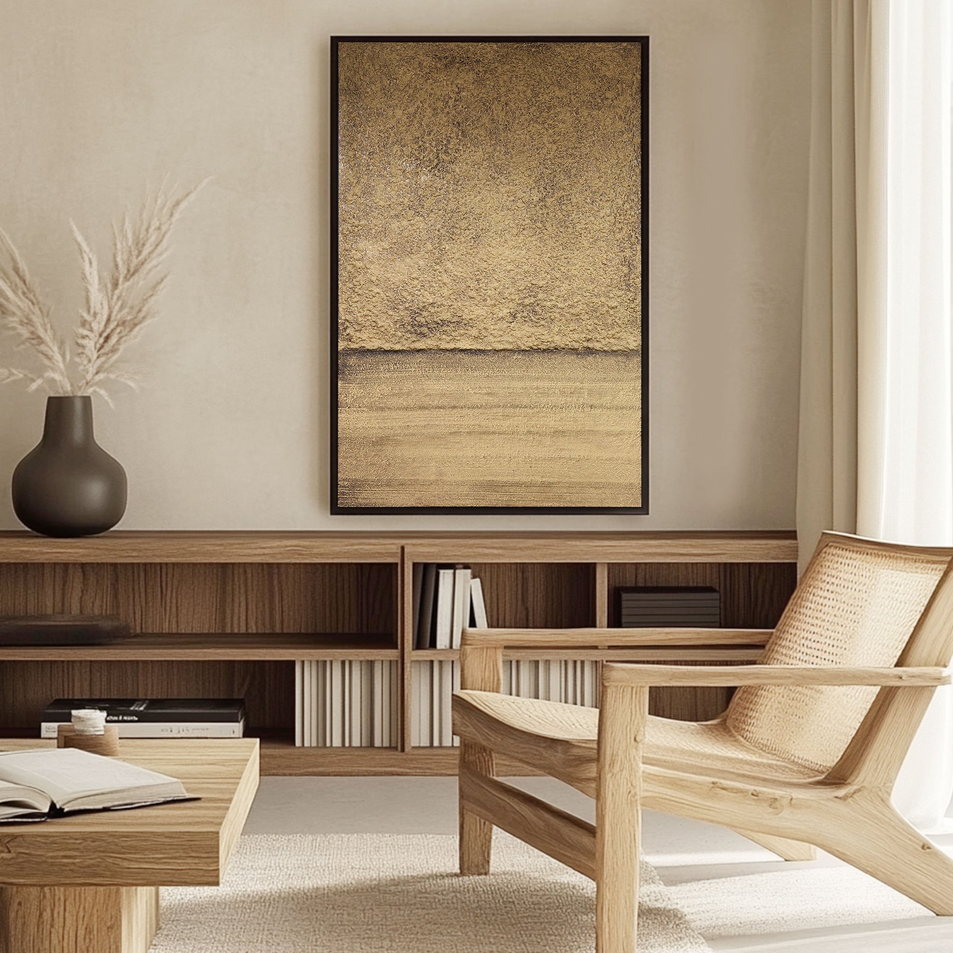 Brown Gold Wall Art | Wabi Sabi Art | Textured Paintings | Abstract Texture Wall Art #DF043