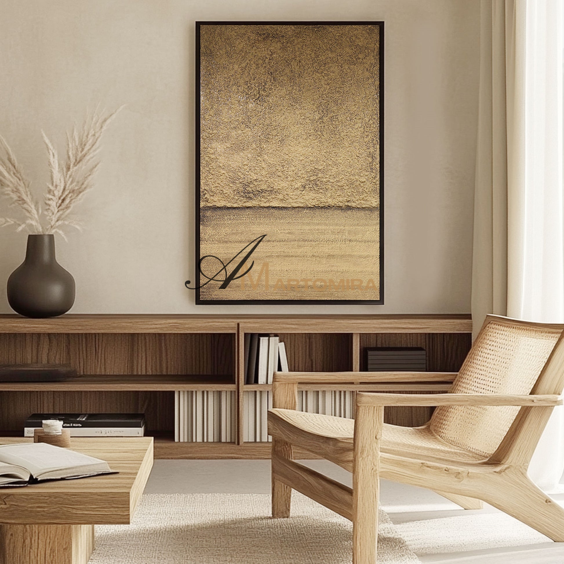 Brown Gold Wall Art | Wabi Sabi Art | Textured Paintings | Abstract Texture Wall Art #DF043