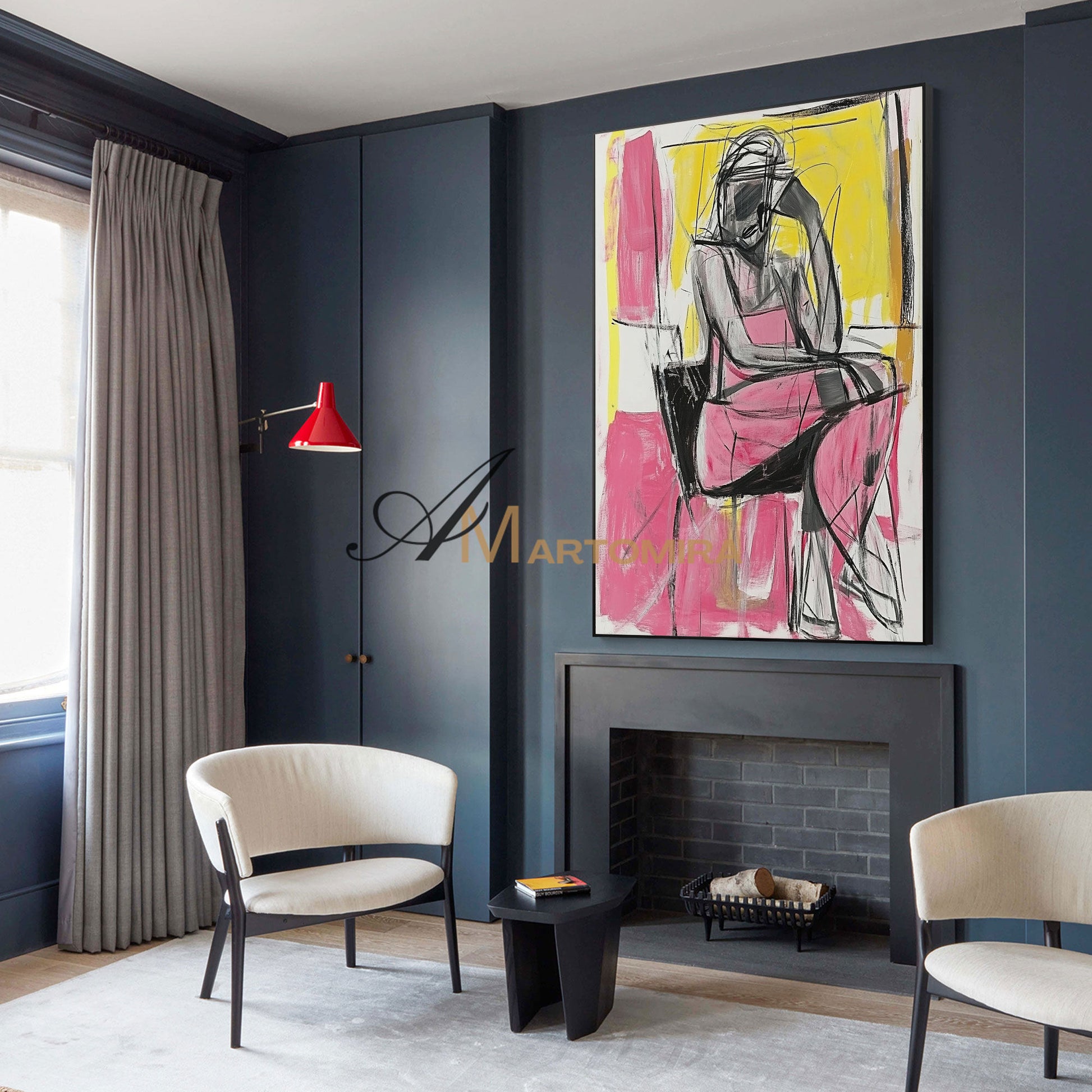 Abstract Painting Woman | Female Body Abstract Art | Abstract Wall Art | Living Room Painting #AP040