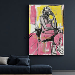 Abstract Painting Woman | Female Body Abstract Art | Abstract Wall Art | Living Room Painting #AP040
