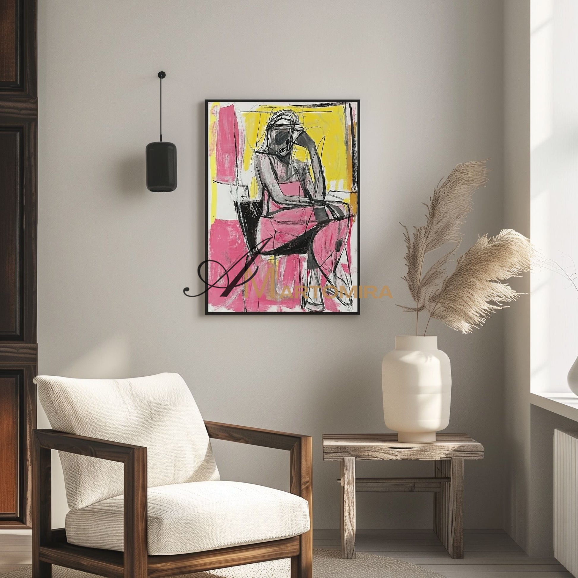 Abstract Painting Woman | Female Body Abstract Art | Abstract Wall Art | Living Room Painting #AP040