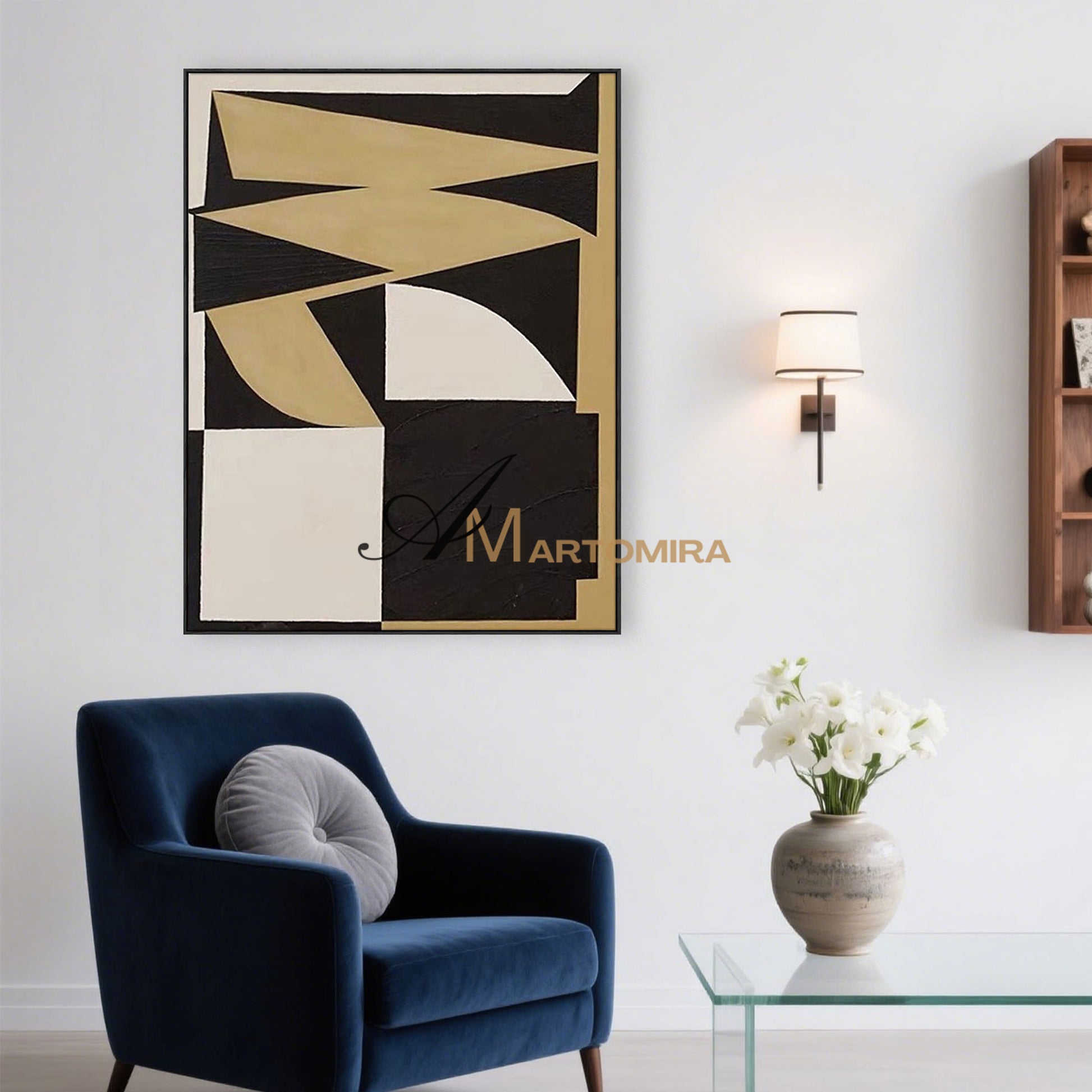Geometric Wall Art | Abstract Modern Wall Art | Contemporary Living Room Wall Decor | Abstract Art #MF062