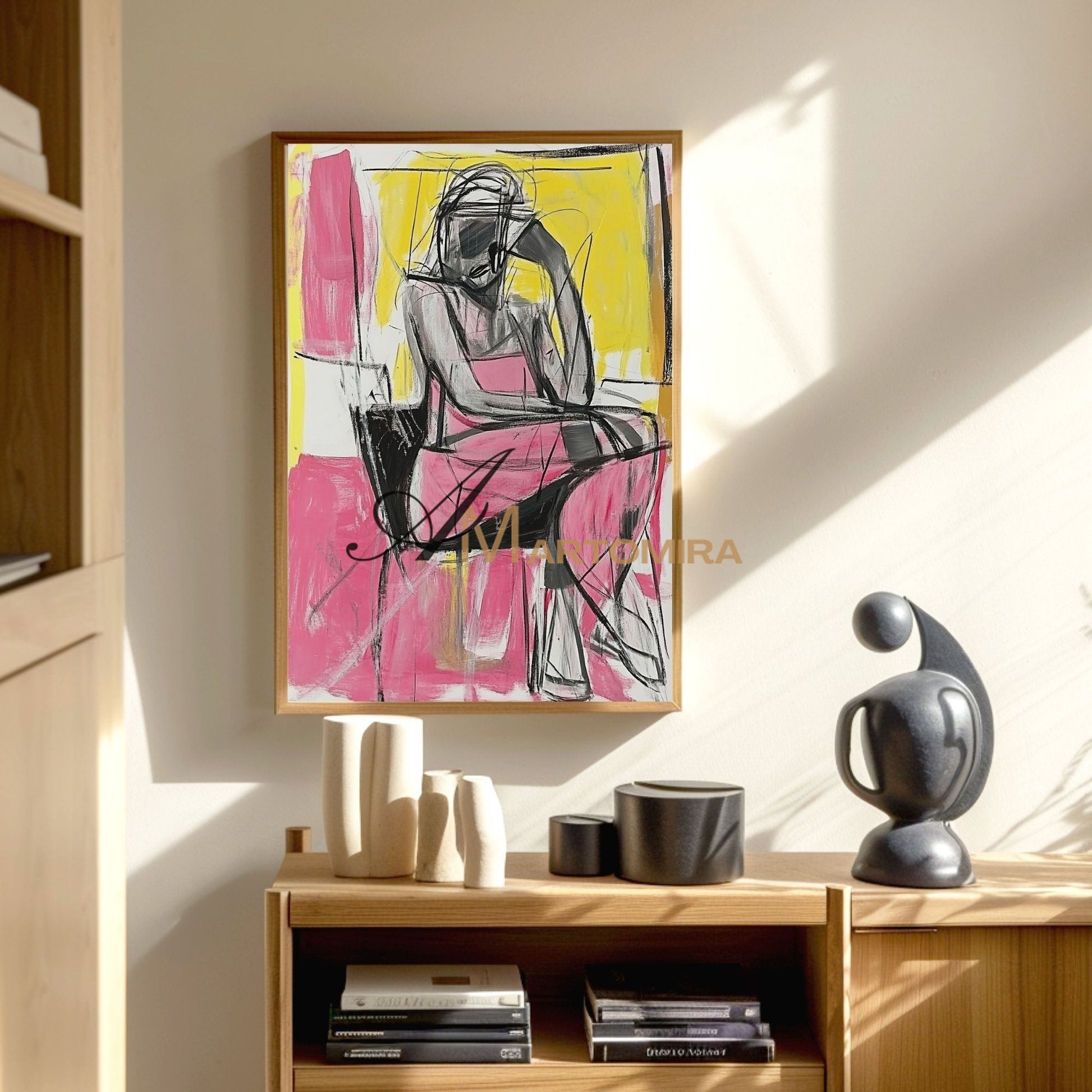 Abstract Painting Woman | Female Body Abstract Art | Abstract Wall Art | Living Room Painting #AP040