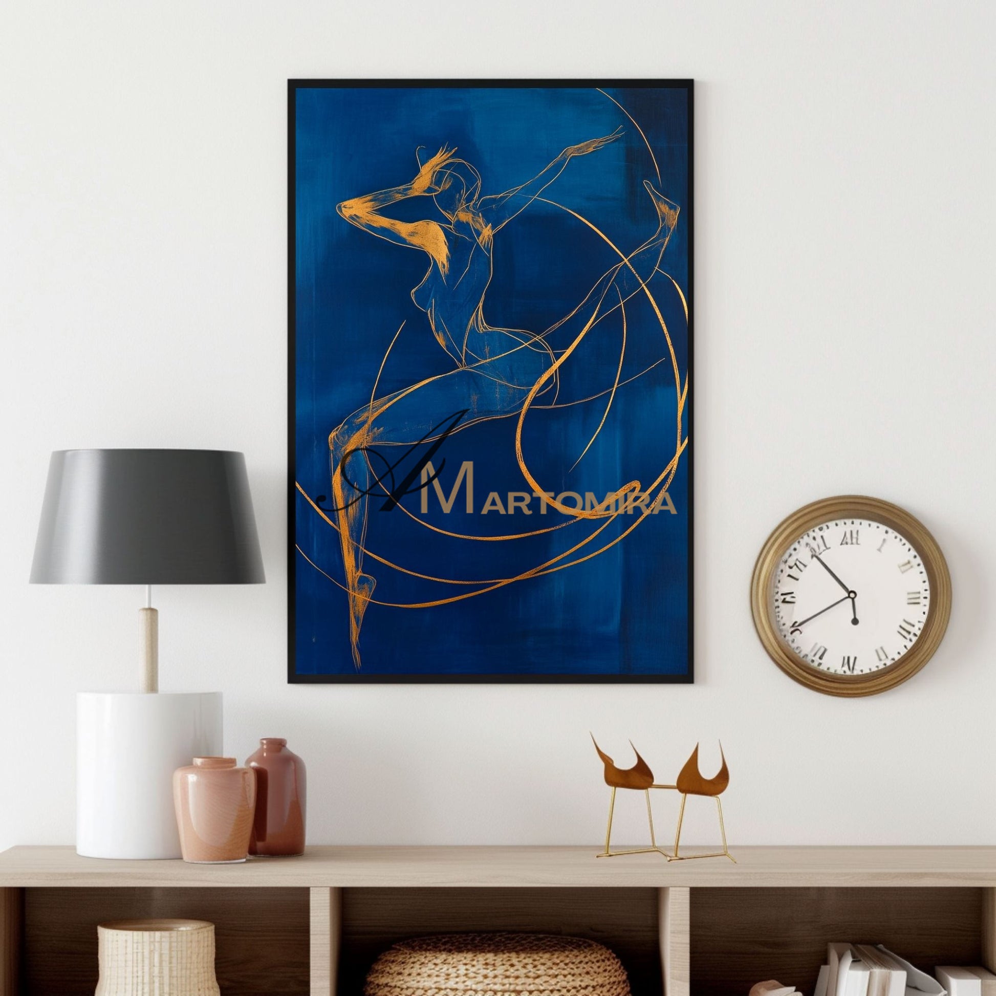Blue Wall Art | Abstract Painting | Female Body Abstract Art | Canvas Art Wall Decor #AP039