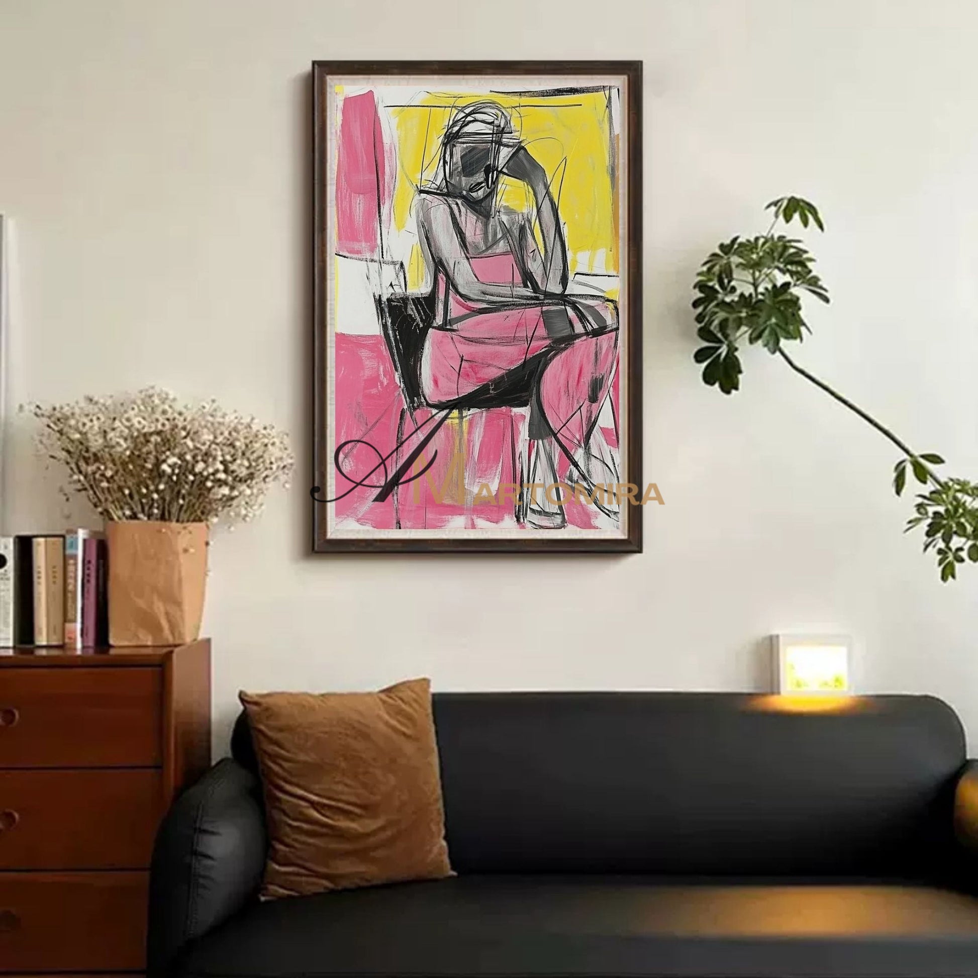 Abstract Painting Woman | Female Body Abstract Art | Abstract Wall Art | Living Room Painting #AP040