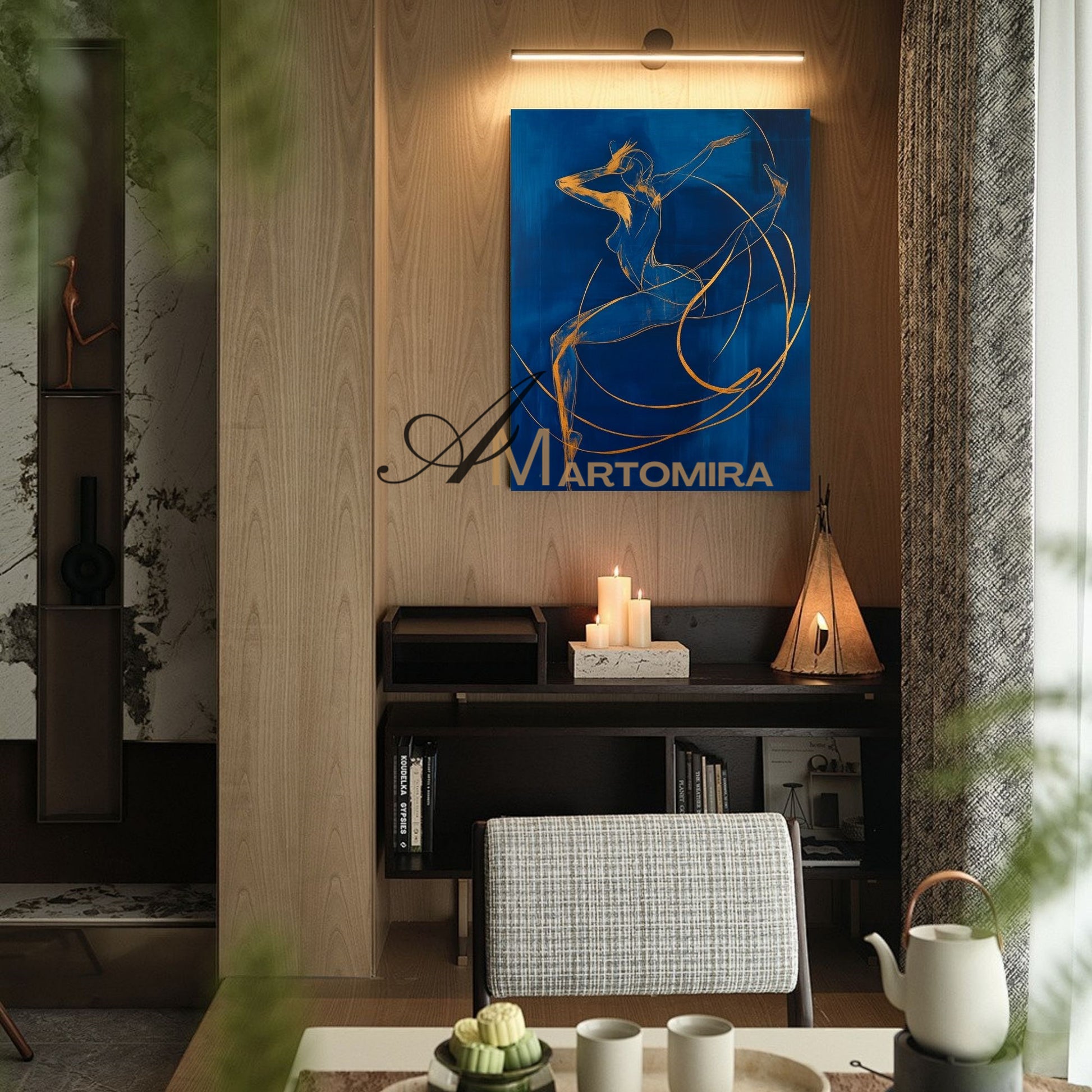 Blue Wall Art | Abstract Painting | Female Body Abstract Art | Canvas Art Wall Decor #AP039