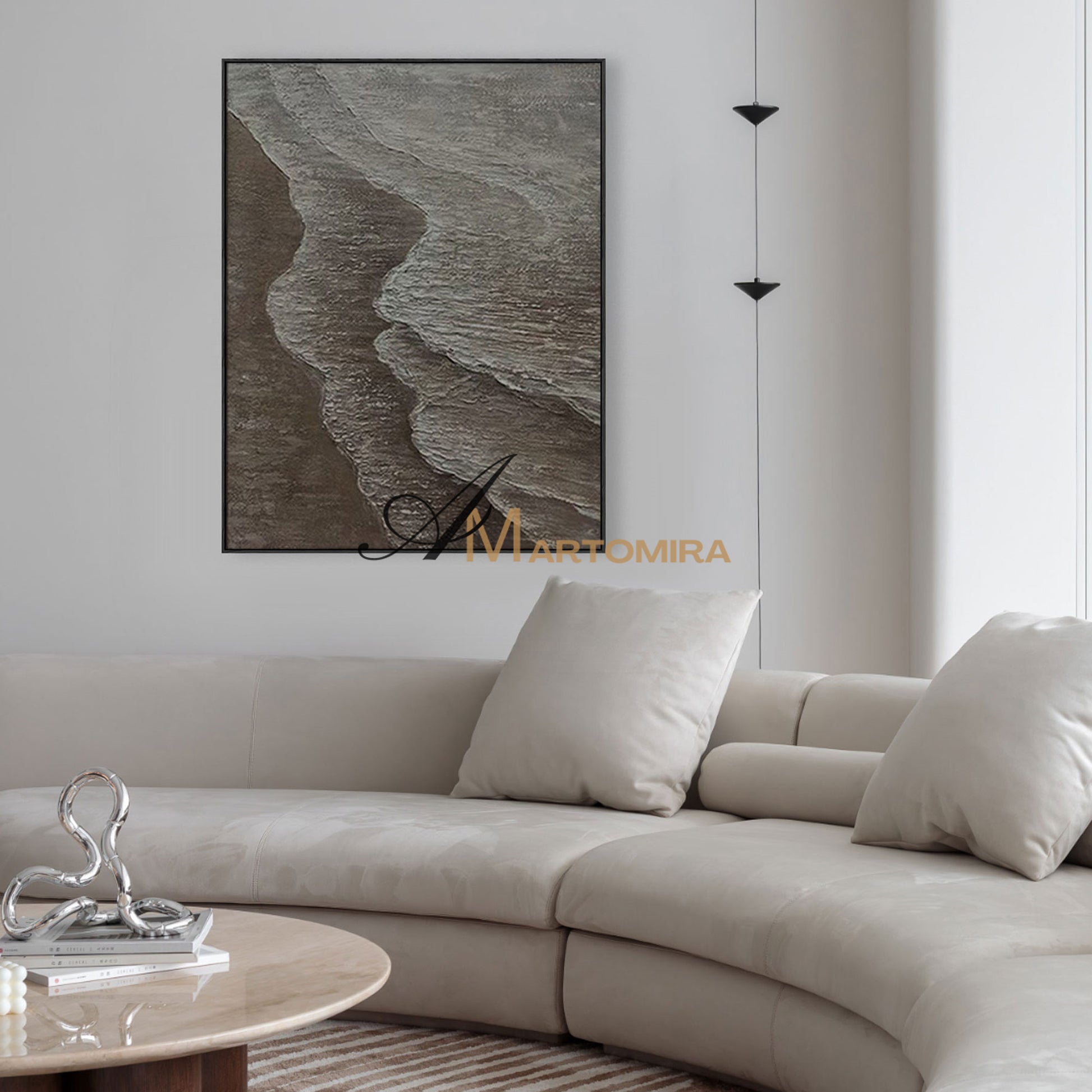 Beach Painting | The Wave Painting | Minimalist Abstract Beach Art | Wabi Sabi Art #MF063