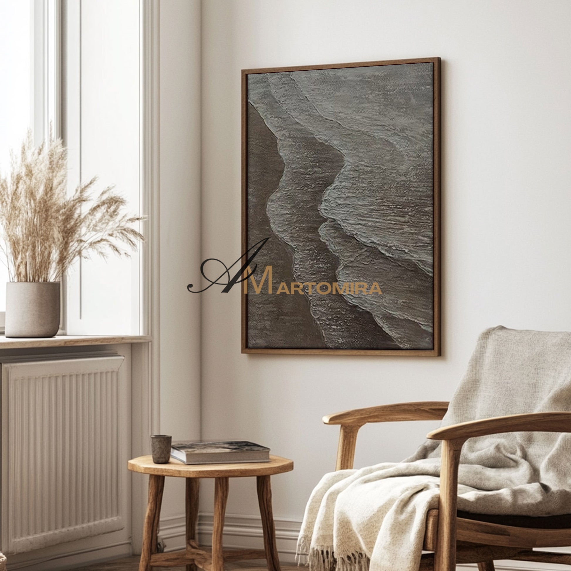 Beach Painting | The Wave Painting | Minimalist Abstract Beach Art | Wabi Sabi Art #MF063
