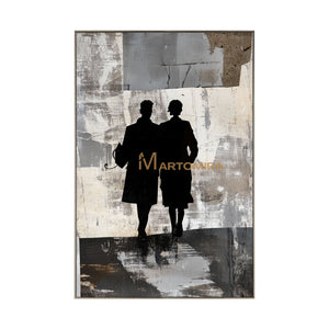 Oil Painting | Abstract People Painting | Modern Abstract Art Black And White | Living Room Wall Art #AP011