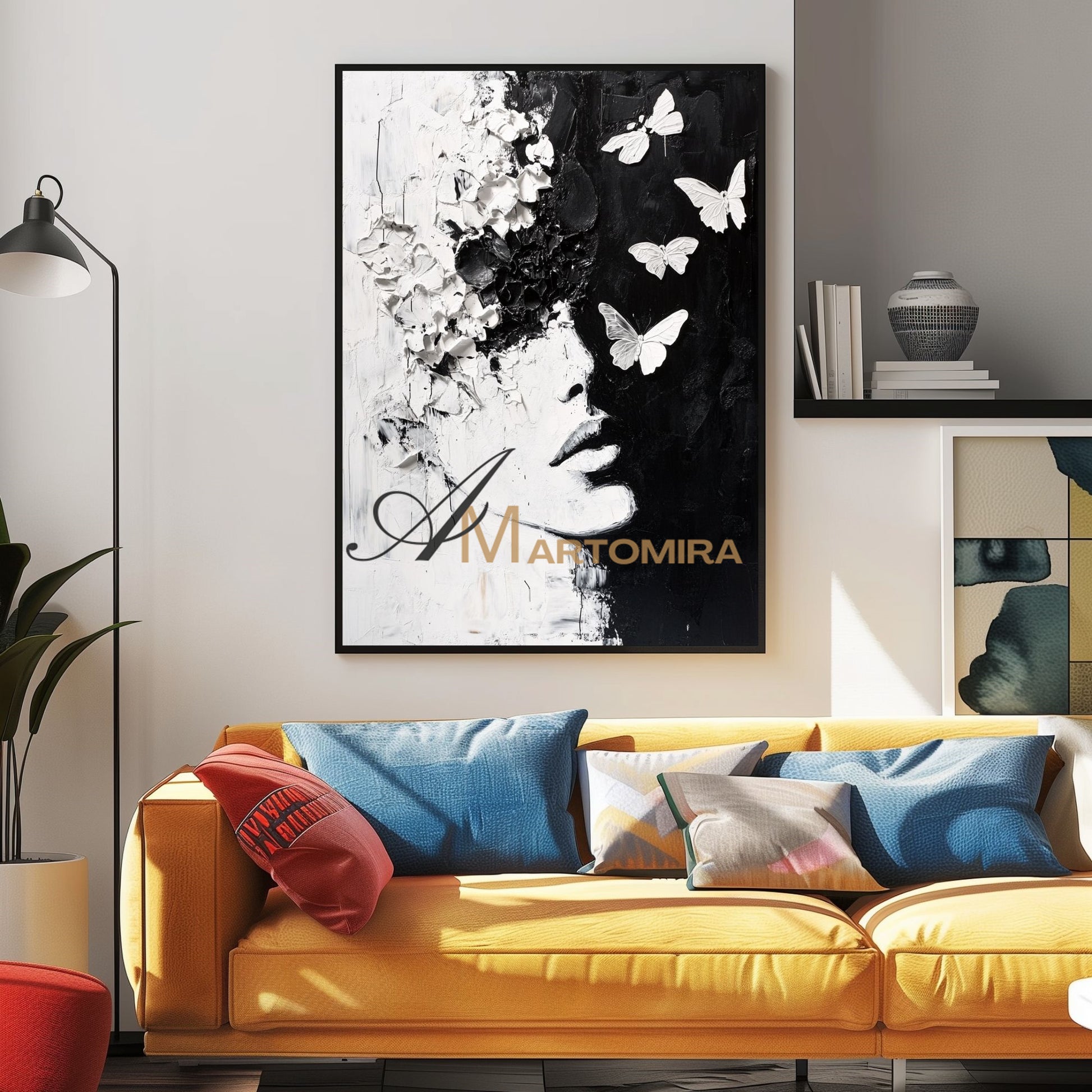 Black And White Abstract Art | Portrait Painting | Textured Painting | Large Wall Art #AP042