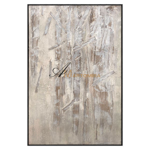 White Textured Wall Art | Bamboo Painting | Contemporary Abstract Wall Art | Minimalistic Wall Art #NY014