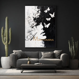 Black And White Abstract Art | Portrait Painting | Textured Painting | Large Wall Art #AP042