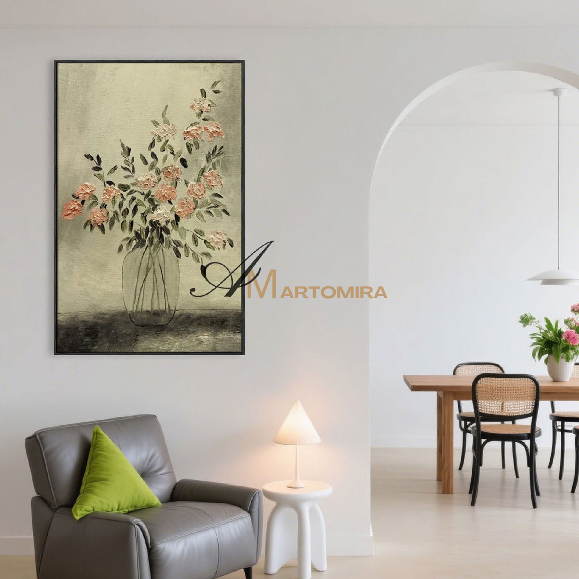 Flower Painting | Floral Canvas Wall Decor | Paintings Of Flowers In Vase | Wall Art Decor #MF064