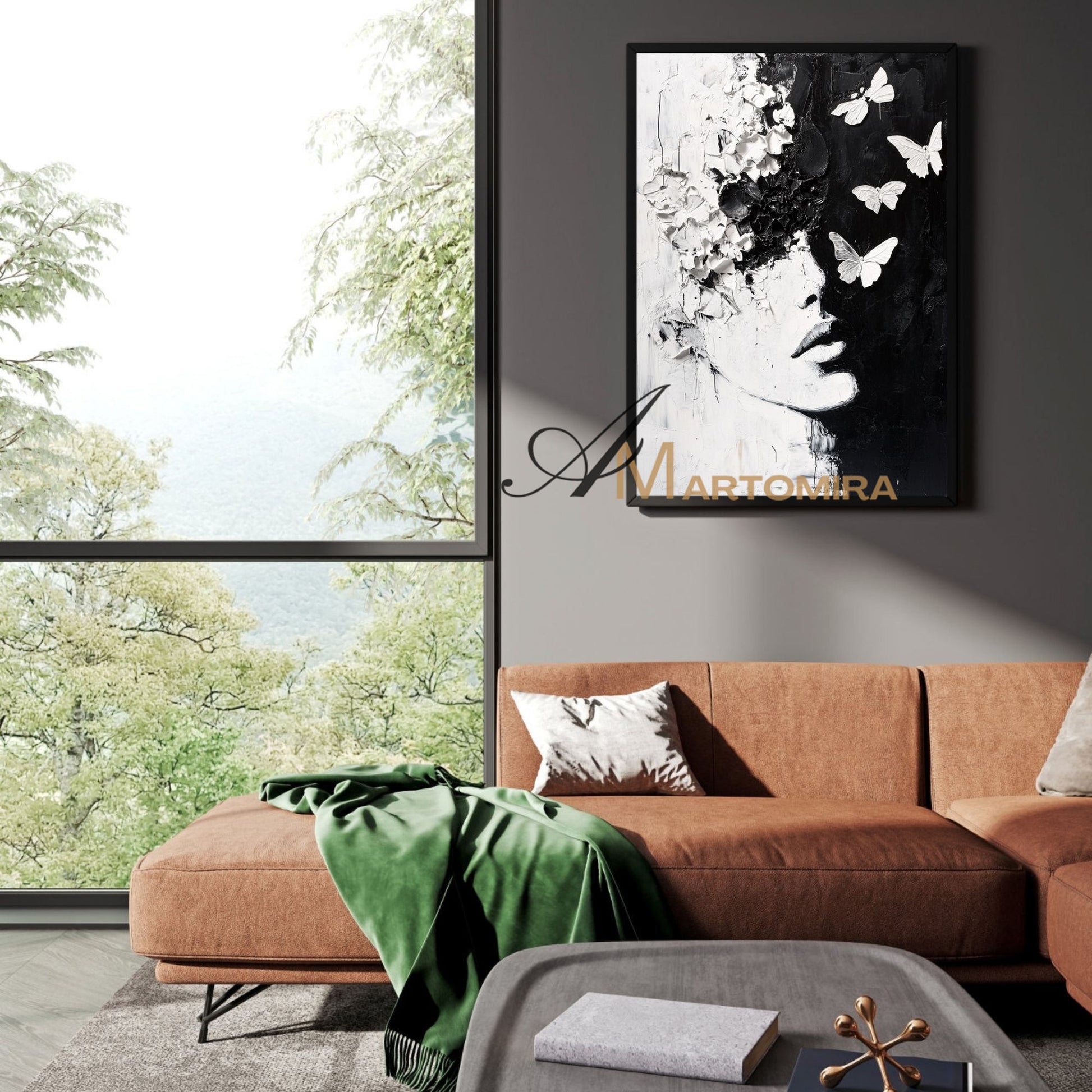 Black And White Abstract Art | Portrait Painting | Textured Painting | Large Wall Art #AP042