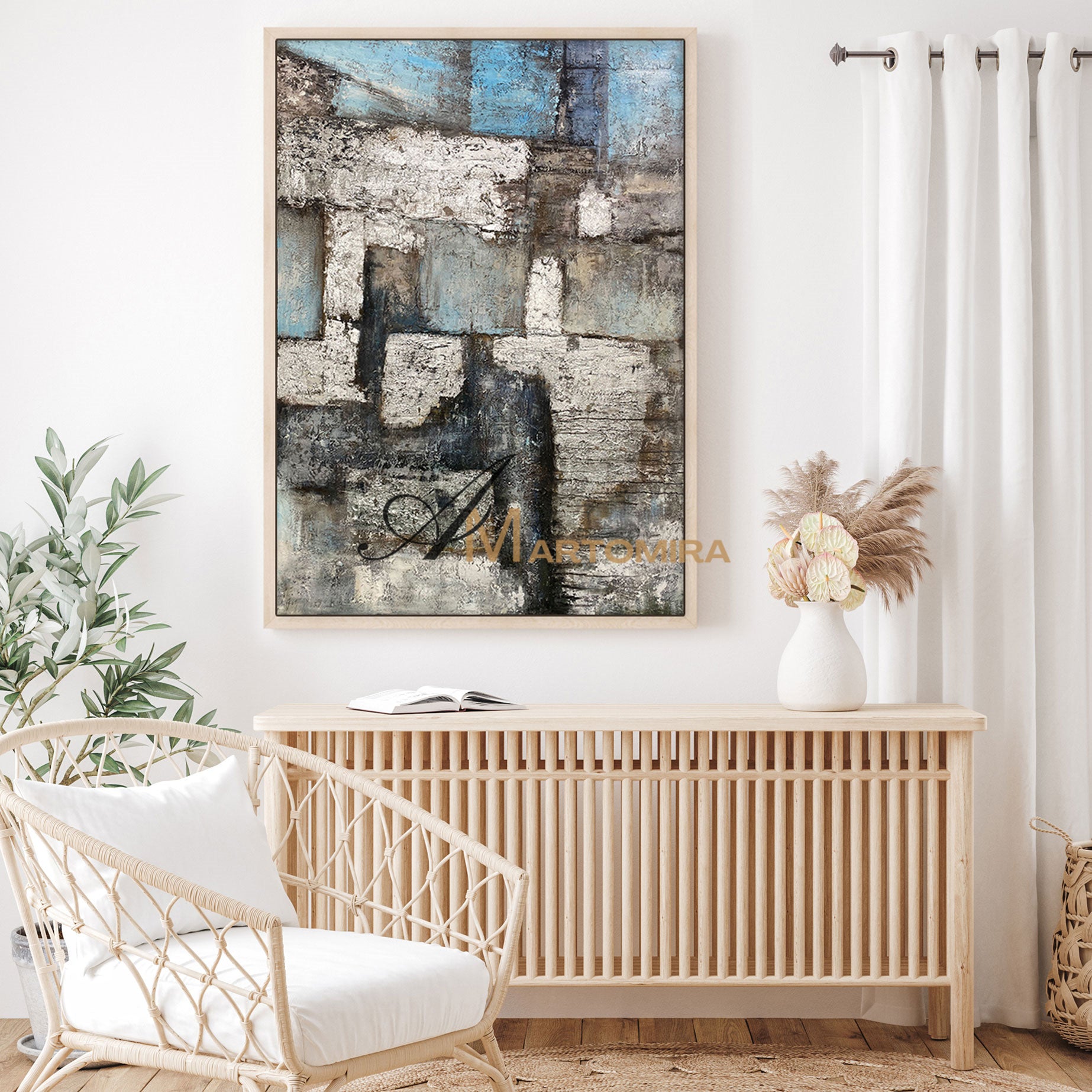 Color Block Painting | Large Abstract Canvas Art | Textured Wall Art | Large Abstract Canvas Wall Art #NY015