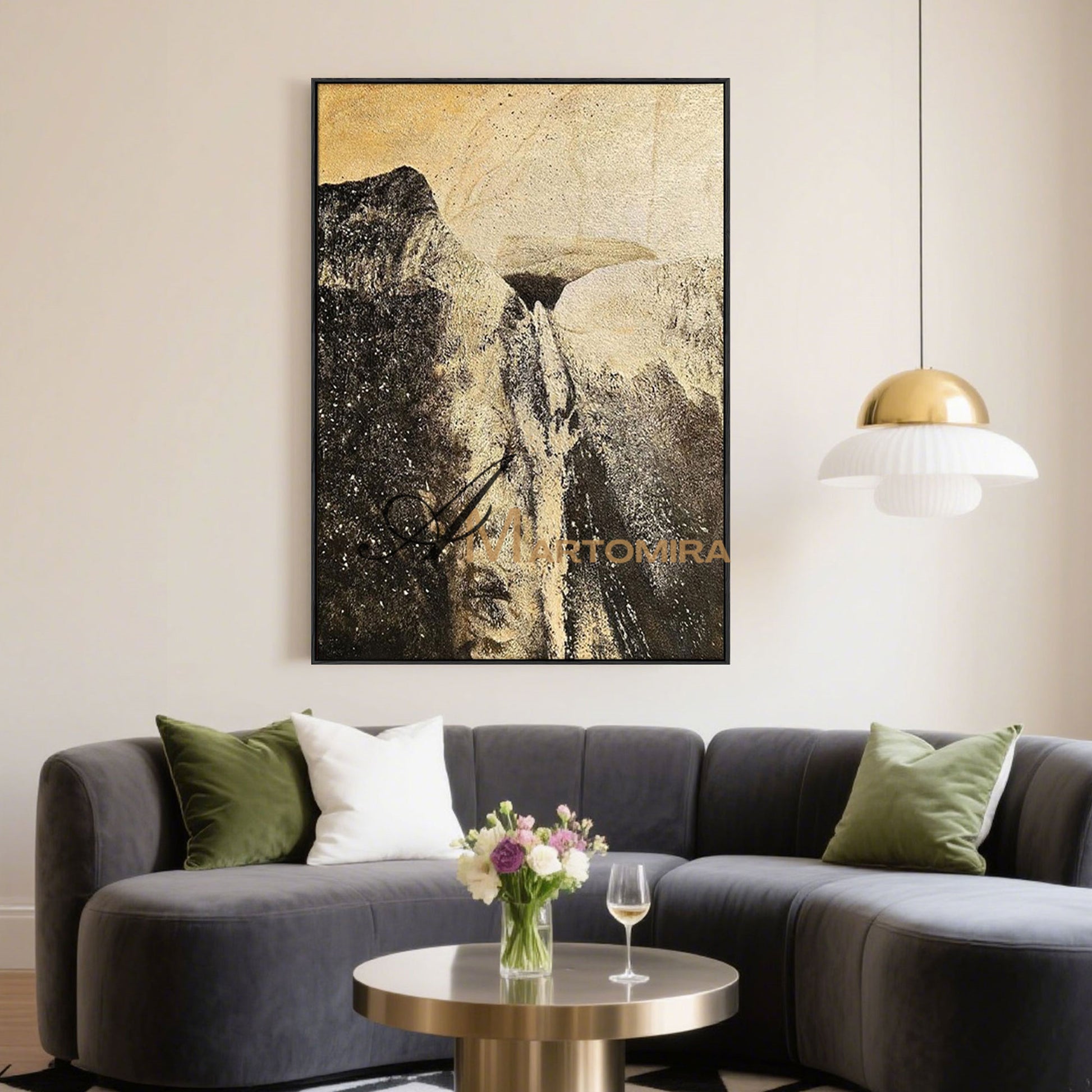 Contemporary Wall Art Decor | Abstract Art Paintings | Large Landscape Wall Art | Stone Painting #MF065