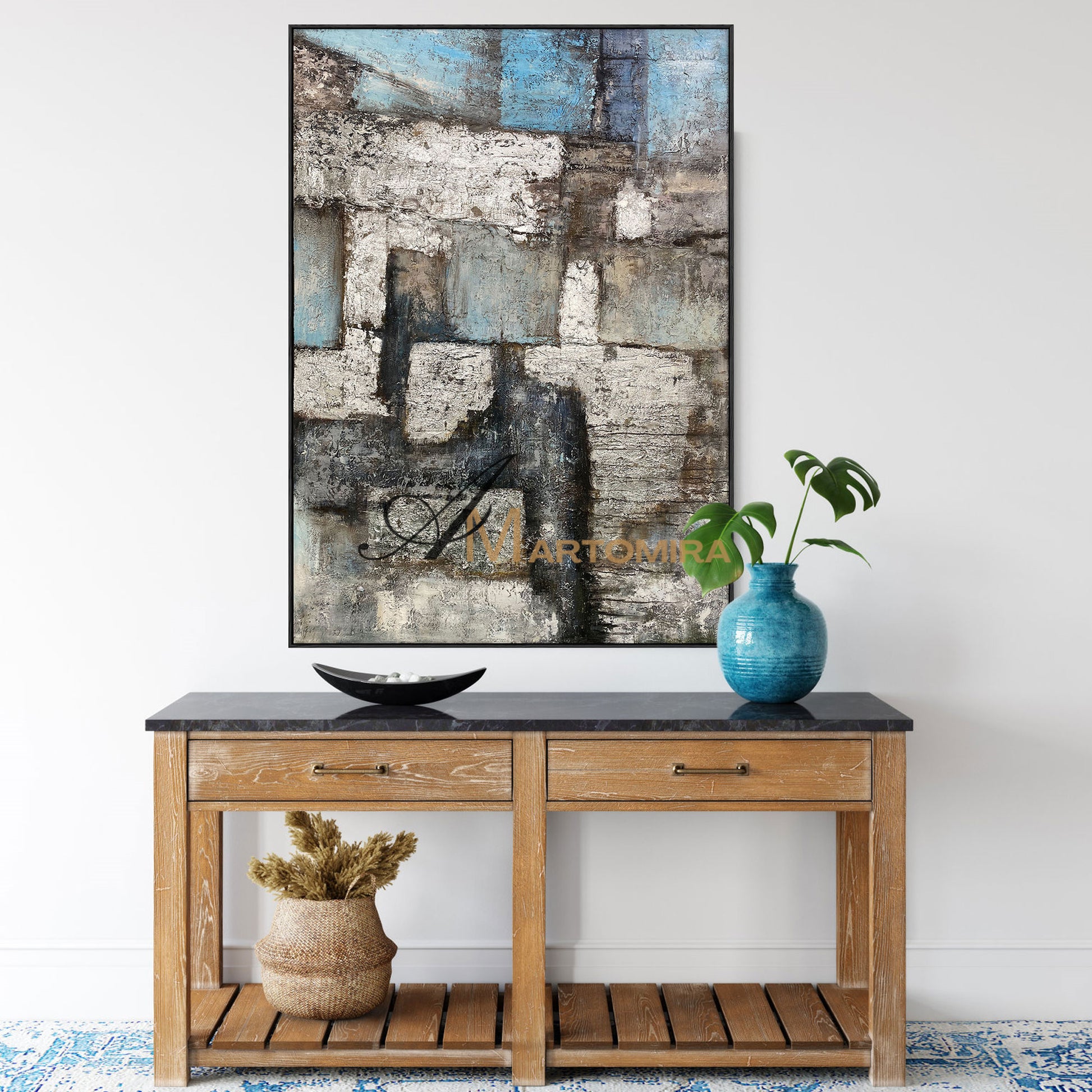 Color Block Painting | Large Abstract Canvas Art | Textured Wall Art | Large Abstract Canvas Wall Art #NY015