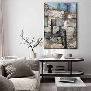 Color Block Painting | Large Abstract Canvas Art | Textured Wall Art | Large Abstract Canvas Wall Art #NY015