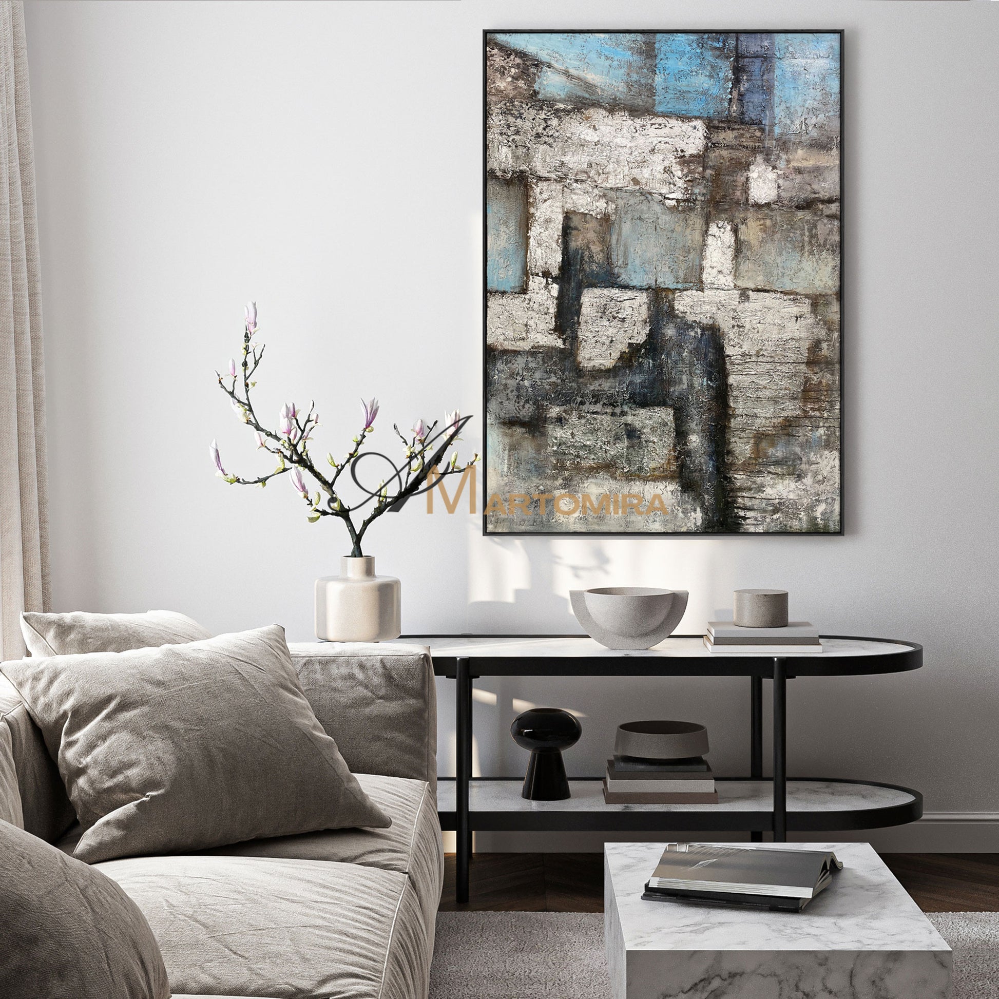 Color Block Painting | Large Abstract Canvas Art | Textured Wall Art | Large Abstract Canvas Wall Art #NY015