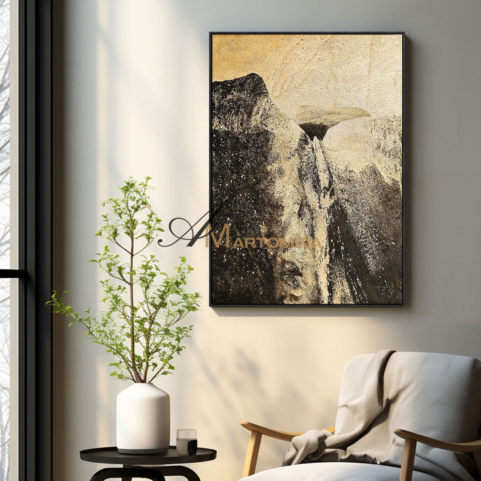 Contemporary Wall Art Decor | Abstract Art Paintings | Large Landscape Wall Art | Stone Painting #MF065