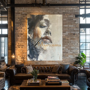 Art Portraits | Acrylic Wall Art | Abstract Painting Of A Woman'S Face | Abstract Woman Painting #AP043