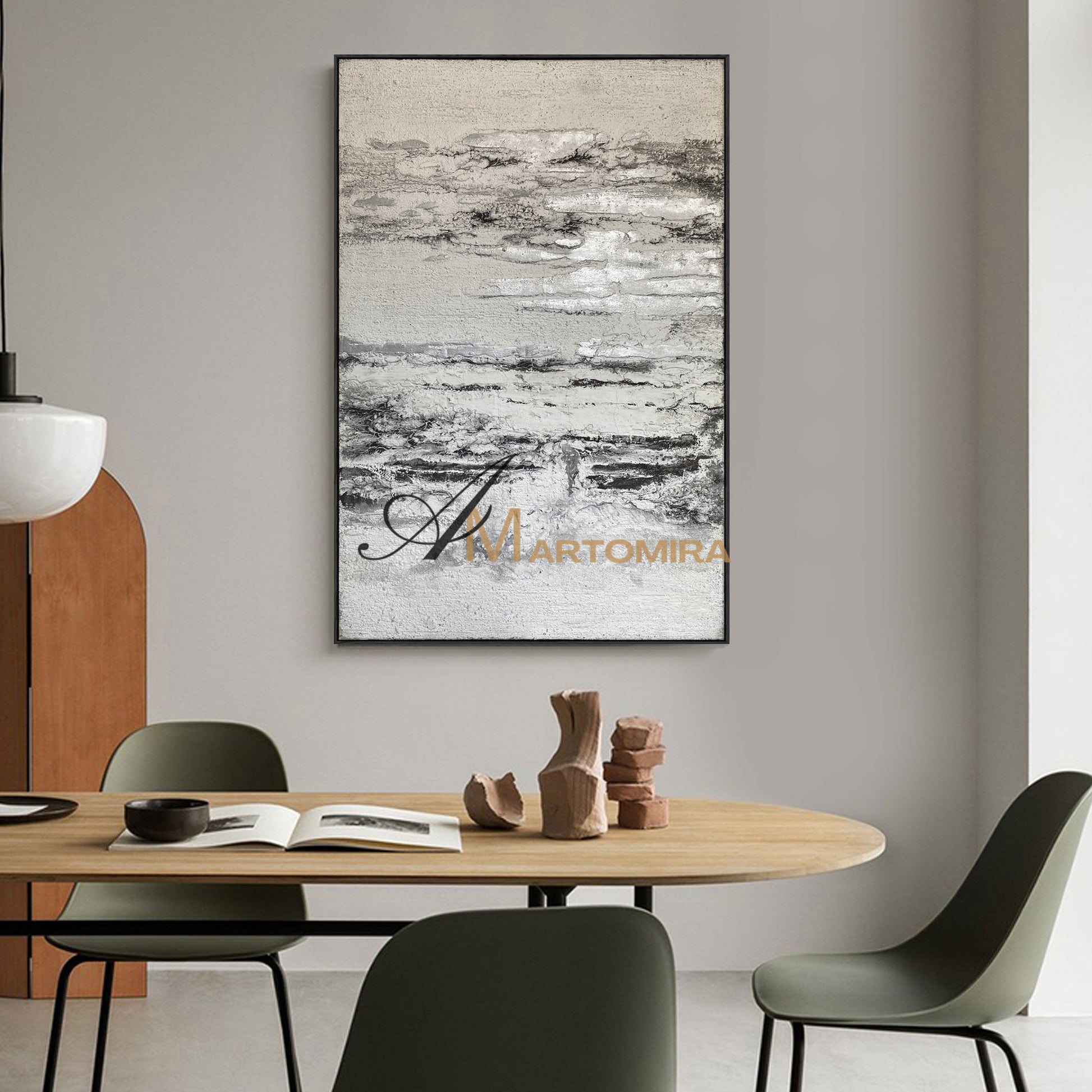 Modern Abstract Paintings | Textured Wall Art | Black And White Wall Art | Neutral Abstract Painting #NY017