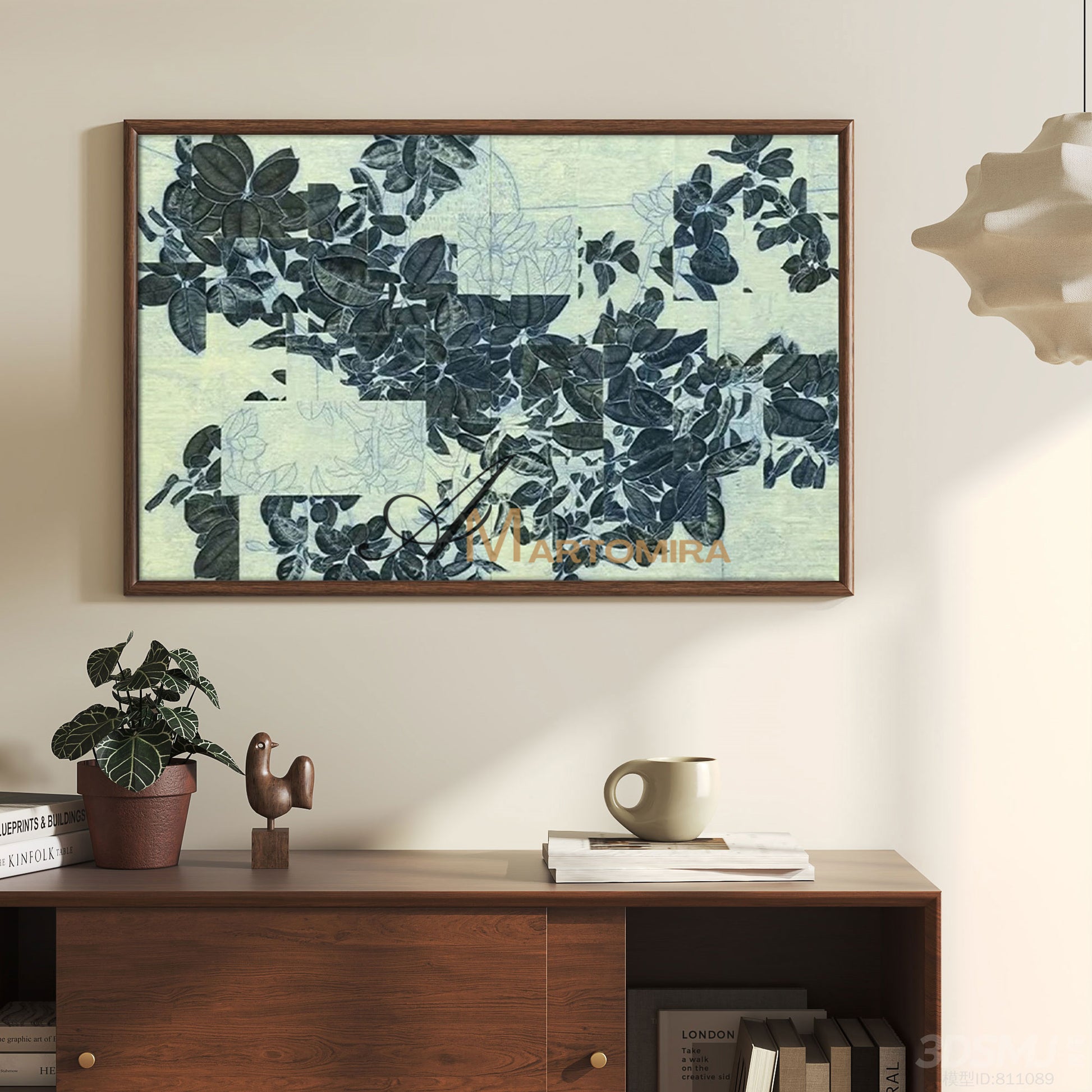 Leaf Painting | Canvas Wall Decor | Large Wall Art For Bedroom | Green Abstract Wall Art  #MF067
