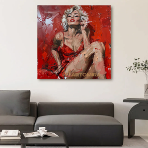 Oil Painting | Sexy Lady | Woman Red Dress Painting | Female Body Abstract Art #AP049