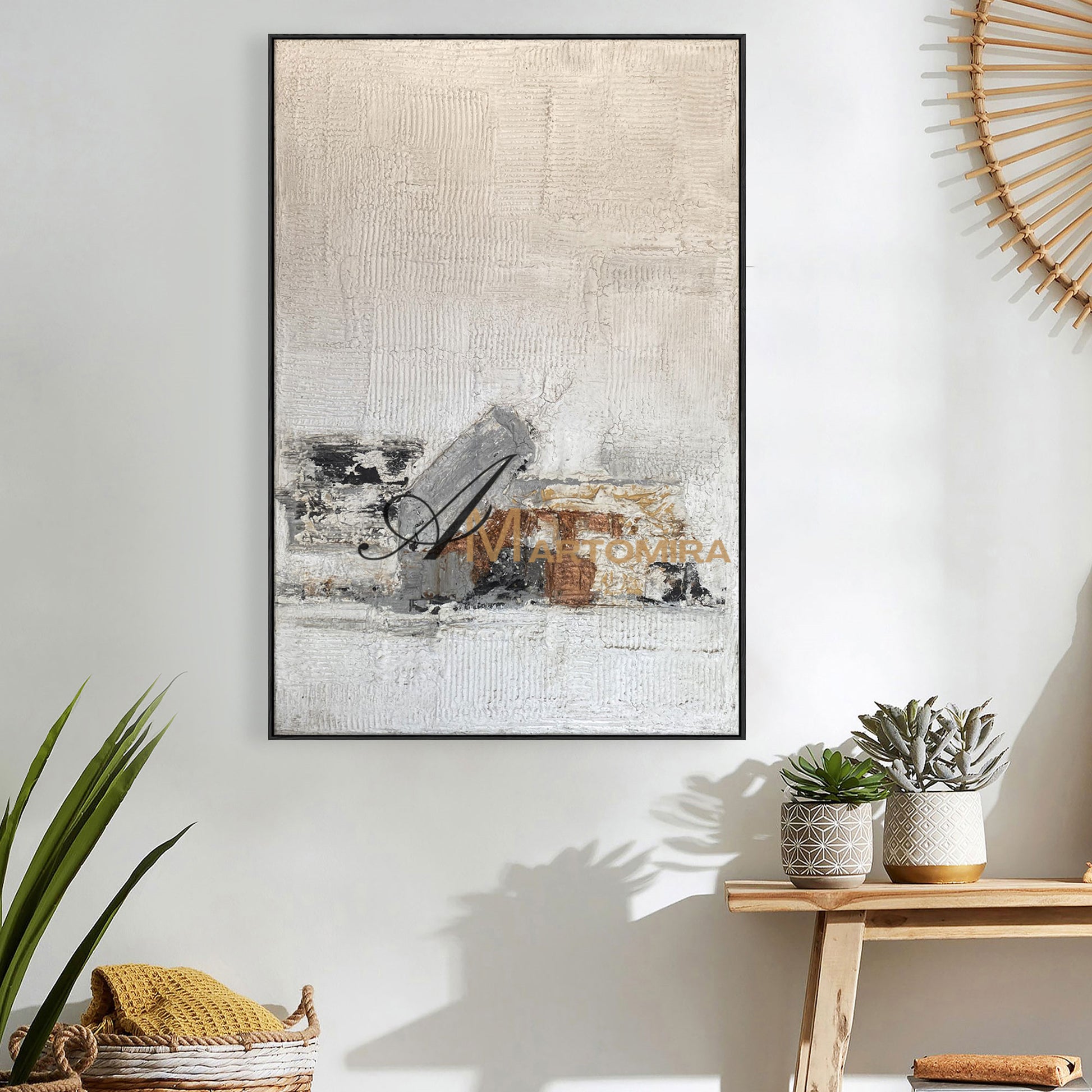 Wabi Sabi Art | Modern Abstract Paintings | Textured Canvas Art | Handmade Paintings For Living Room #NY018