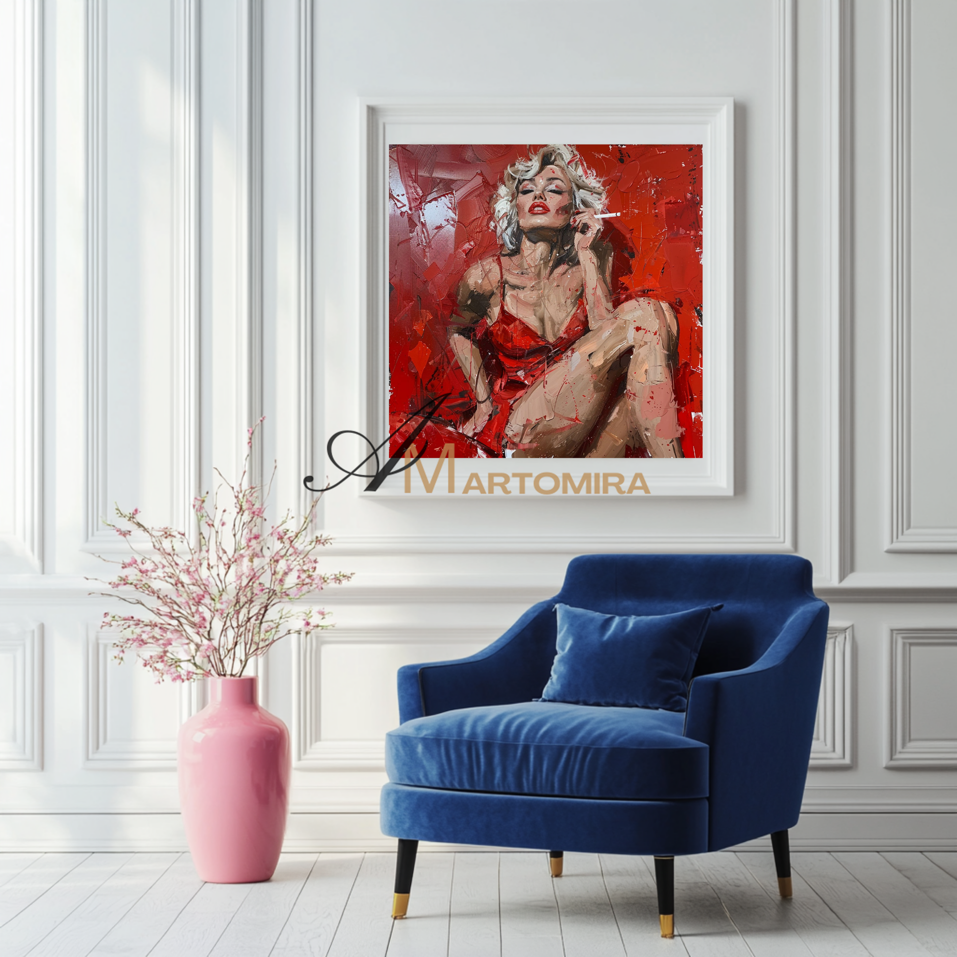 Oil Painting | Sexy Lady | Woman Red Dress Painting | Female Body Abstract Art #AP049