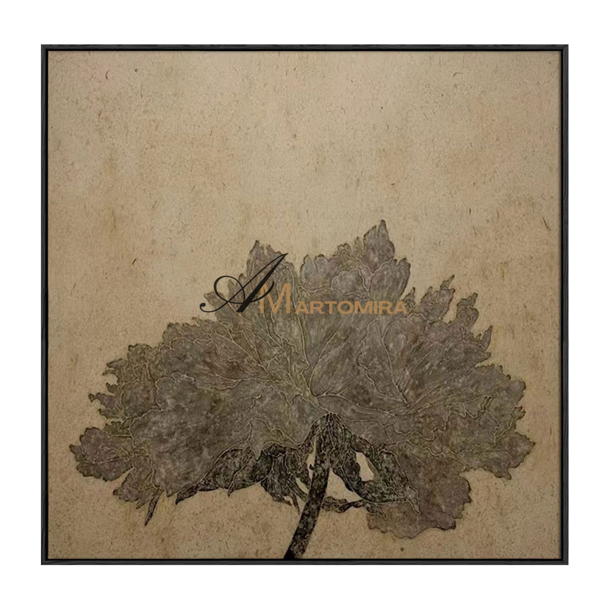 Abstract Floral Painting | Flower Oil Painting | Brown Abstract Wall Art | Wabi Sabi Wall Art #MF069