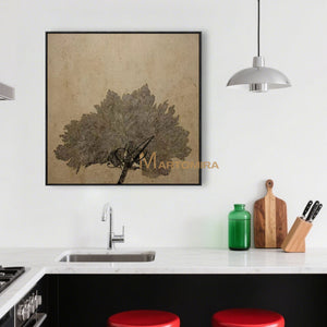 Abstract Floral Painting | Flower Oil Painting | Brown Abstract Wall Art | Wabi Sabi Wall Art #MF069