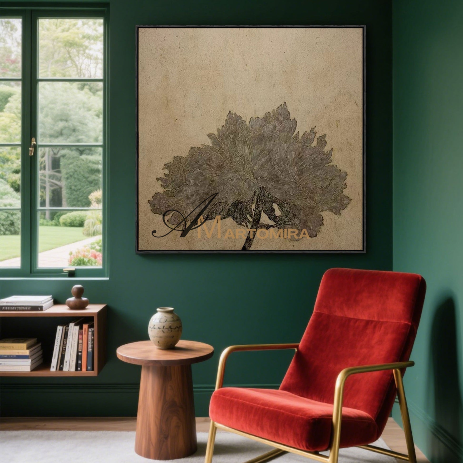 Abstract Floral Painting | Flower Oil Painting | Brown Abstract Wall Art | Wabi Sabi Wall Art #MF069