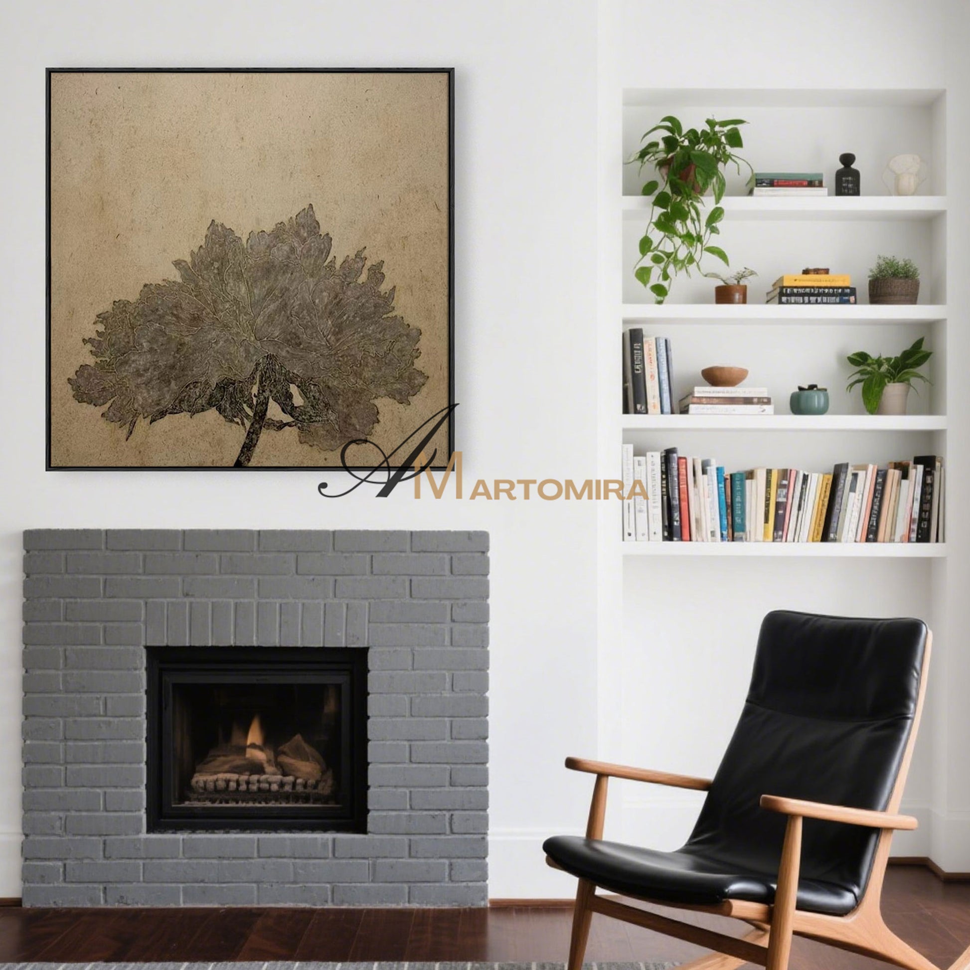 Abstract Floral Painting | Flower Oil Painting | Brown Abstract Wall Art | Wabi Sabi Wall Art #MF069