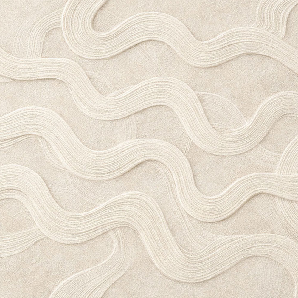 Minimalist Neutral Abstract Textured Wall Art Decor, Soft Beige White Wavy Curved Geometric Lines Plaster Artwork, Modern Boho Farmhouse Style Wall Hanging for Living Room Bedroom Dining Room Office Entryway, Large Framed Canvas Wall Painting for