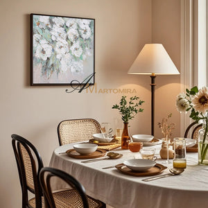 Square Wall Art | Flower Paintings On Canvas | Flower Wall Art | Decorative Wall Art #DF039