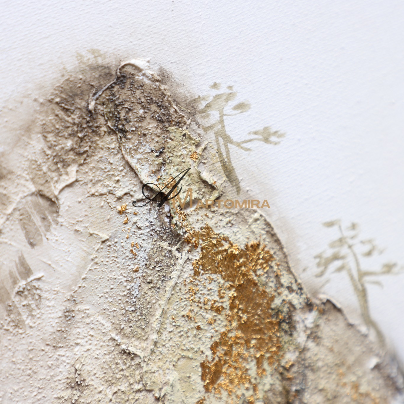 Painting Of The Mountains | Gold Canvas Art | Abstract Landscape Art | Large Canvas Wall Art #DF008