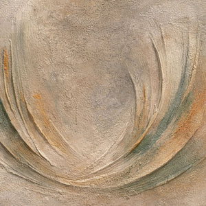 Minimalist Textured Abstract Curved Beige Green Brown Composition Framed Canvas Wall Art Modern Neutral Decor Piece Soft Organic Shape Design for Home and Office
